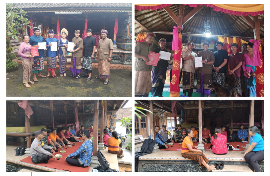 PENDAMPINGAN CATIN (CALON PENGANTIN) DAN PENYERAHAN AKTA NIKAH DISERAHKAN LANGSUNG OLEH BAPAK PERBEKEL DESA WONGAYA GEDE DIDAMPINGI JUGA OLEH BAPAK KAWIL SANDAN DAN BENDESA ADAT BANJAR DINAS SANDAN